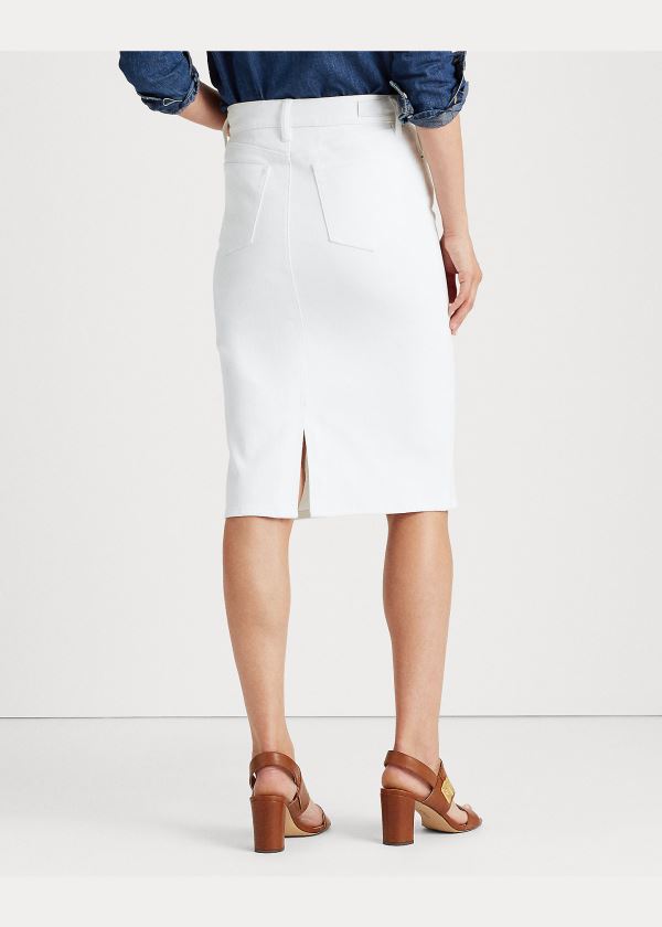 Ralph Lauren Denim Skirt Bílé | BZfY4Wyi