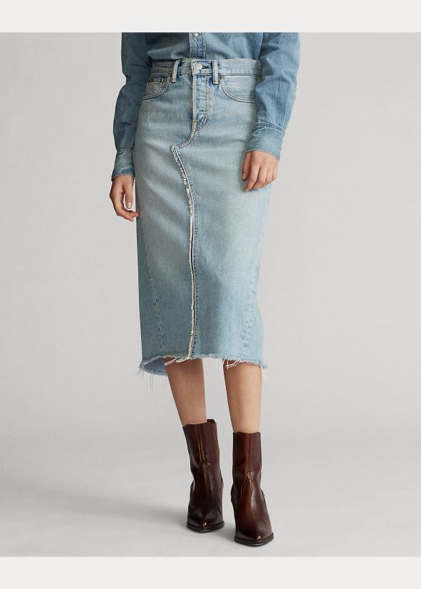 Ralph Lauren Denim Skirt Světle Indigo | ebEYQjSa