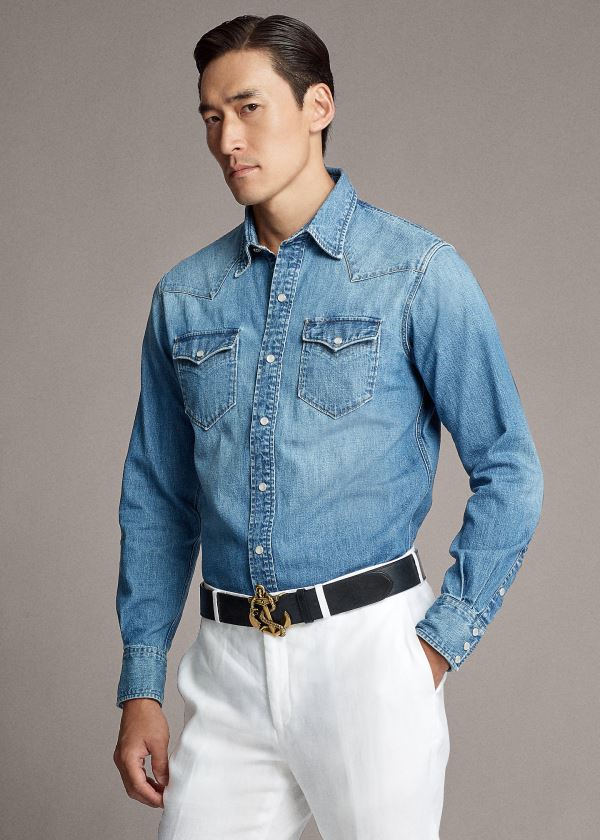 Ralph Lauren Denim Western Shirt Blankyt Indigo | eliCw3w6