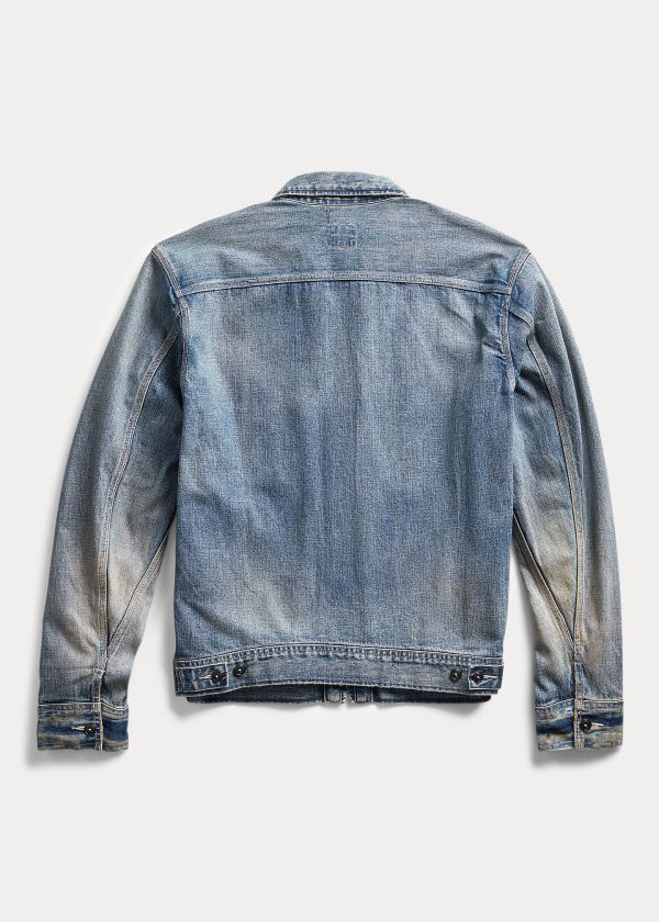 Ralph Lauren Denim Zip-Front Jacket Blankyt Blankyt Světle Modré | WJmWUP66