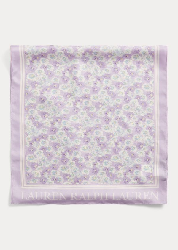 Ralph Lauren Diana Silk Scarf Fialové Bílé | teauLBx7