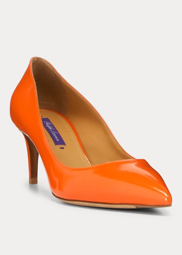 Ralph Lauren Dinah Lakovaná Calfskin Pump Oranžové | ZJZxk3Or