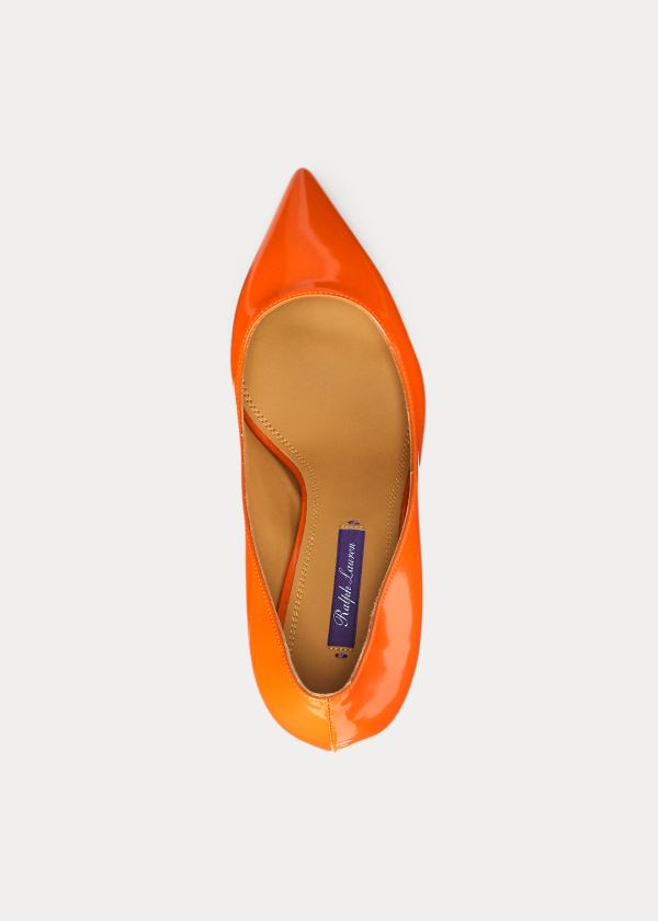 Ralph Lauren Dinah Lakovaná Calfskin Pump Oranžové | ZJZxk3Or
