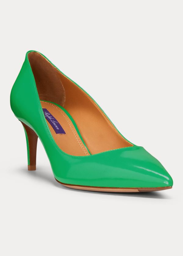 Ralph Lauren Dinah Lakovaná Calfskin Pump Zelene | kTuxLScq