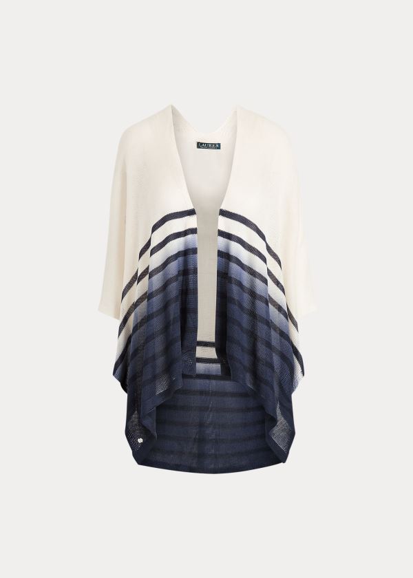 Ralph Lauren Dip-Dyed Kimono Krém Tmavě Blankyt | hpZ5ujzG