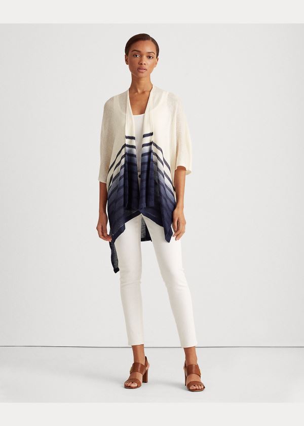 Ralph Lauren Dip-Dyed Kimono Krém Tmavě Blankyt | hpZ5ujzG