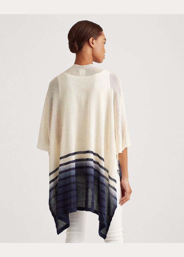 Ralph Lauren Dip-Dyed Kimono Krém Tmavě Blankyt | hpZ5ujzG