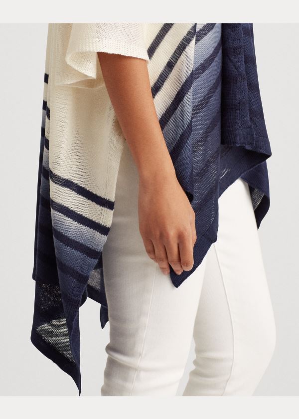 Ralph Lauren Dip-Dyed Kimono Krém Tmavě Blankyt | hpZ5ujzG