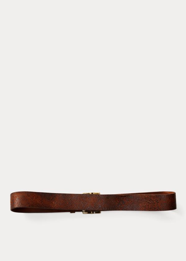 Ralph Lauren Distressed Læder Belt Hnědé | GN9l2GKC