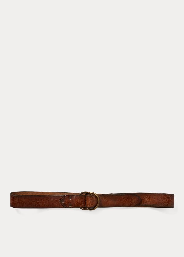 Ralph Lauren Distressed Læder Belt Hnědé | UxtQhpdM
