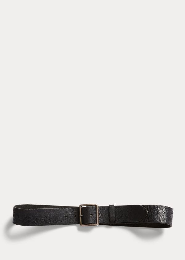Ralph Lauren Distressed Læder Belt Černé | boIJDLVJ