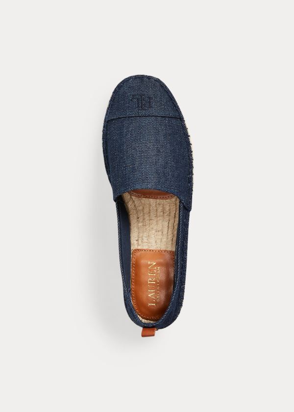 Ralph Lauren Dorian Denim Espadrilky Tmavě Blankyt Hnědé | L226vB4V