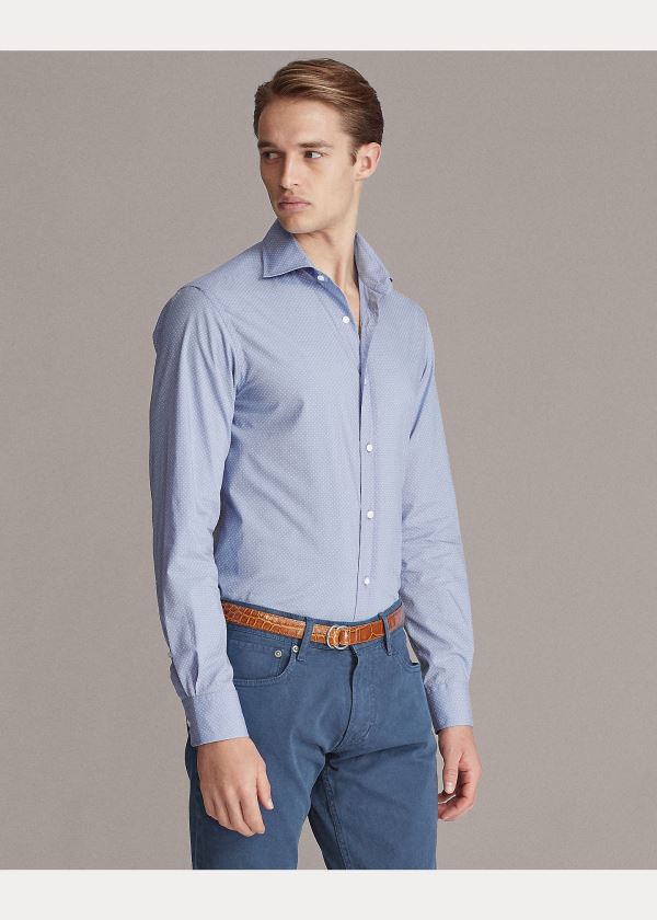 Ralph Lauren Dot-Print Shirt Světle Blankyt Bílé | Xb2bwmVk
