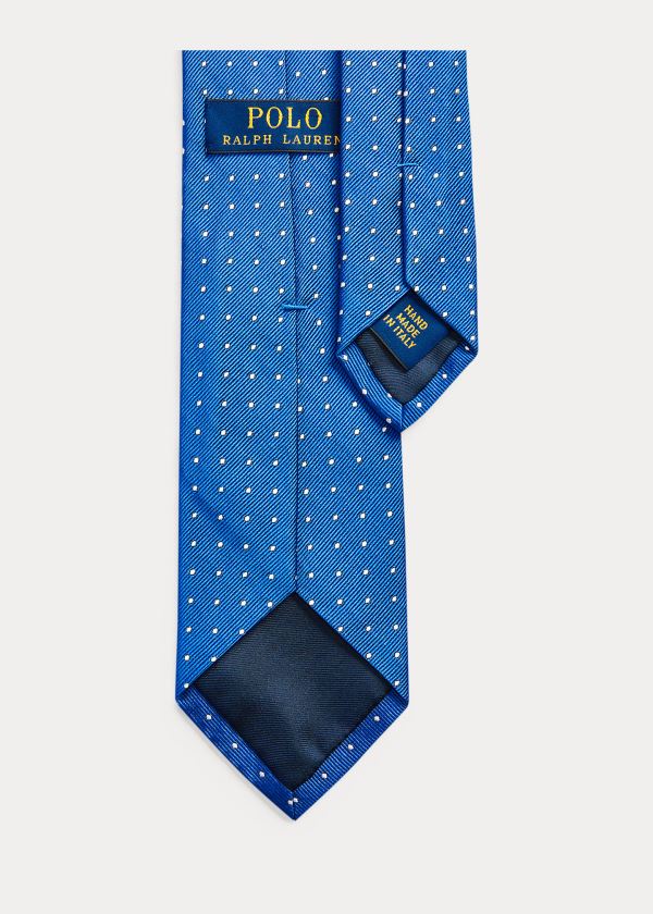 Ralph Lauren Dot Silk Repp Narrow Tie Blankyt Bílé | 5P8pvmqo