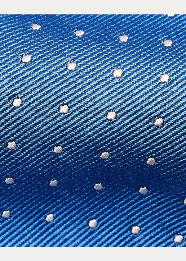 Ralph Lauren Dot Silk Repp Narrow Tie Blankyt Bílé | 5P8pvmqo
