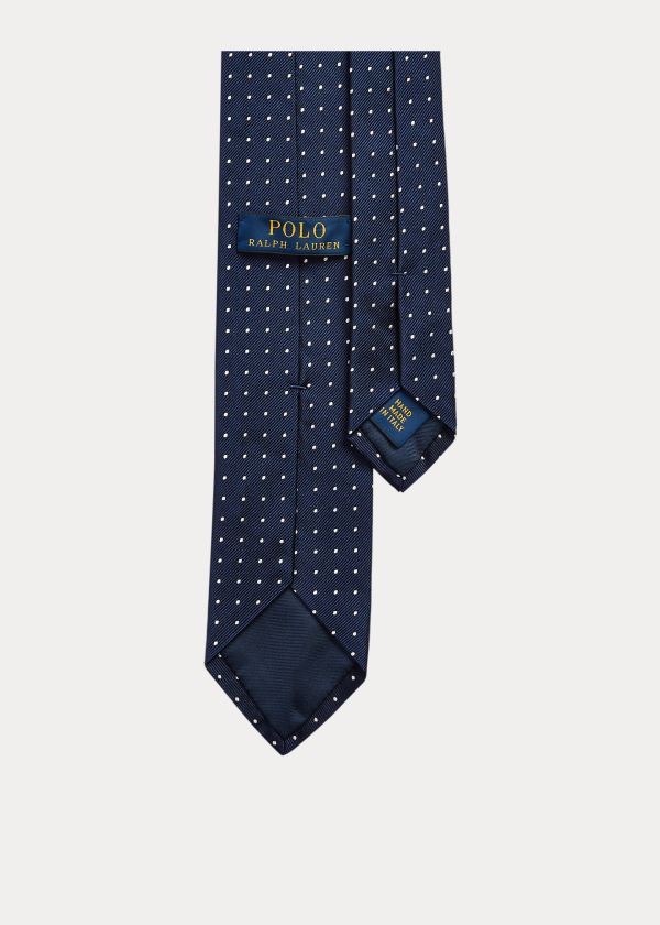 Ralph Lauren Dot Silk Repp Narrow Tie Tmavě Blankyt | hylbfMx9