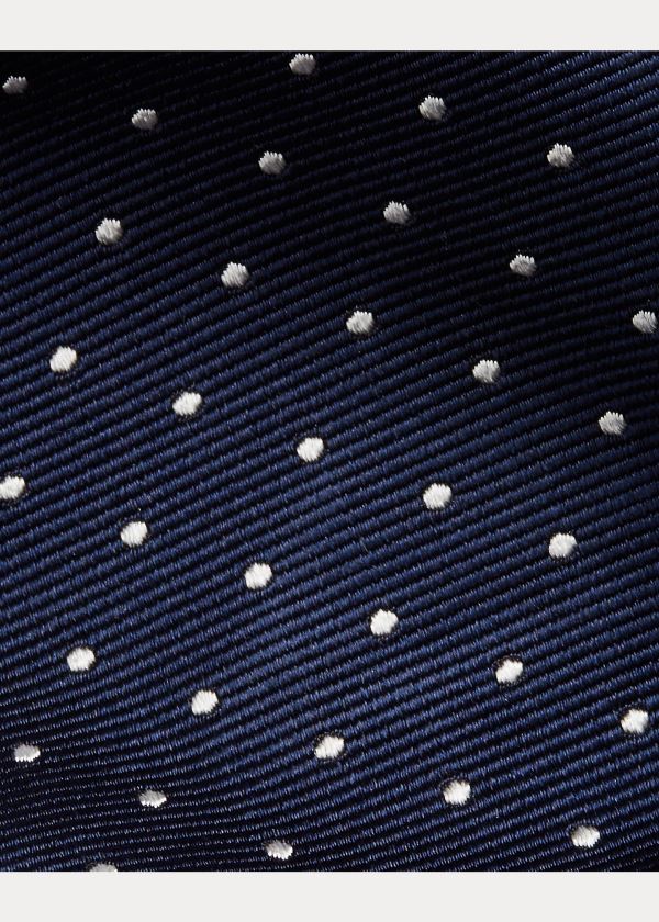 Ralph Lauren Dot Silk Repp Narrow Tie Tmavě Blankyt | hylbfMx9