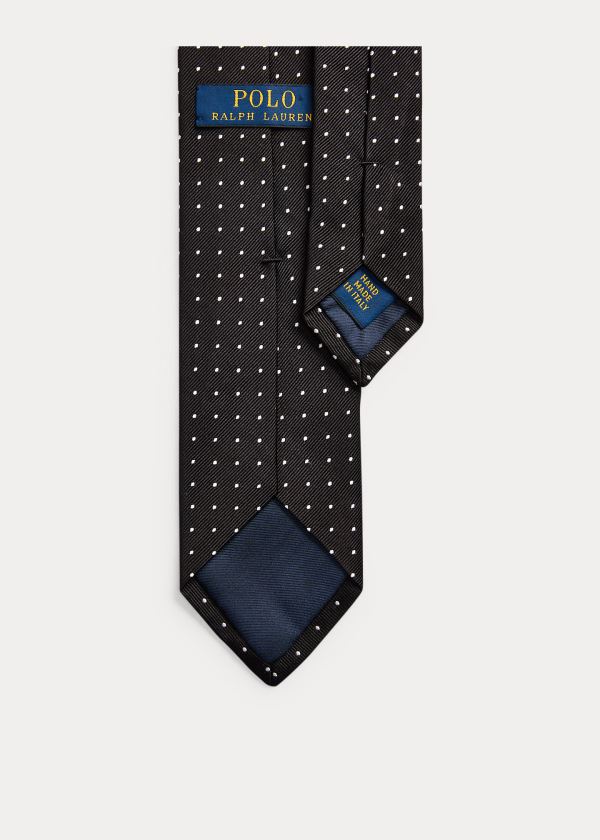 Ralph Lauren Dot Silk Repp Narrow Tie Černé Bílé | P9IEGaWh