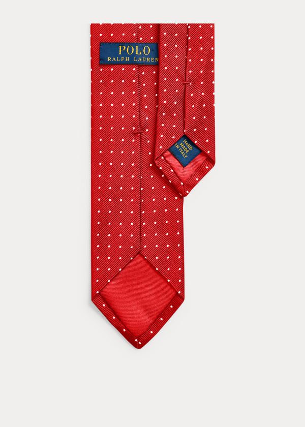 Ralph Lauren Dot Silk Repp Narrow Tie Červené Bílé | Zu5a5A9V