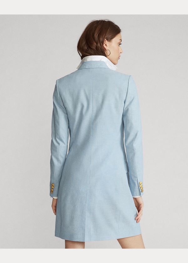 Ralph Lauren Double-Breasted Bavlněné Blazer Blankyt Hnědé | yFkLWBim