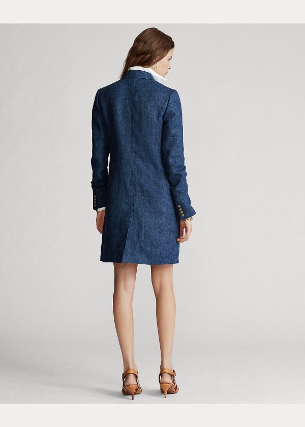Ralph Lauren Double-Breasted Linen Blazer Blankyt | CGySuSny
