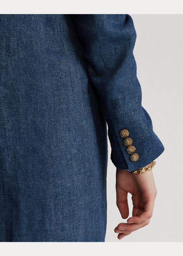Ralph Lauren Double-Breasted Linen Blazer Blankyt | CGySuSny
