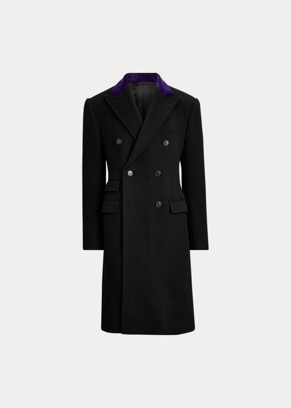 Ralph Lauren Double-Faced Cashmere Topcoat Černé | l92YyyGP