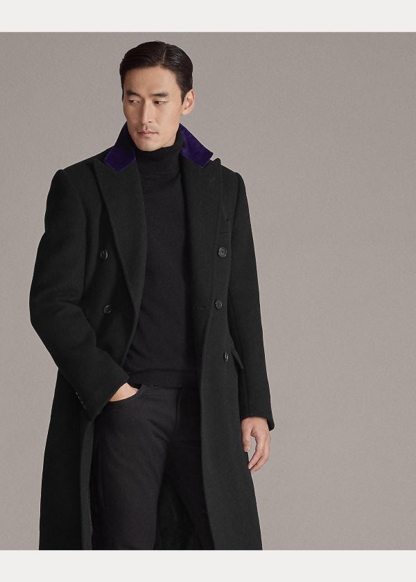 Ralph Lauren Double-Faced Cashmere Topcoat Černé | l92YyyGP
