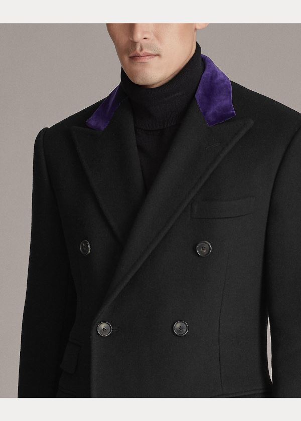 Ralph Lauren Double-Faced Cashmere Topcoat Černé | l92YyyGP