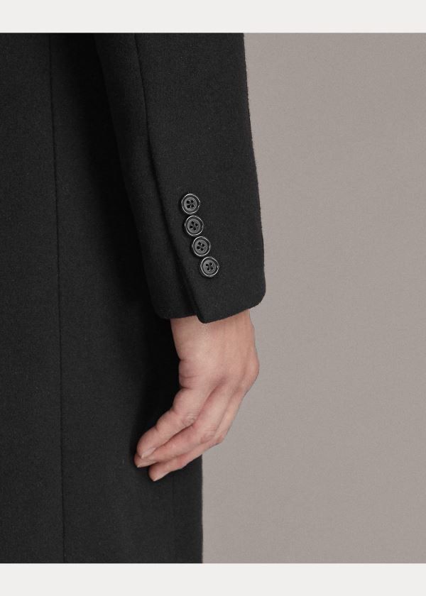 Ralph Lauren Double-Faced Cashmere Topcoat Černé | l92YyyGP