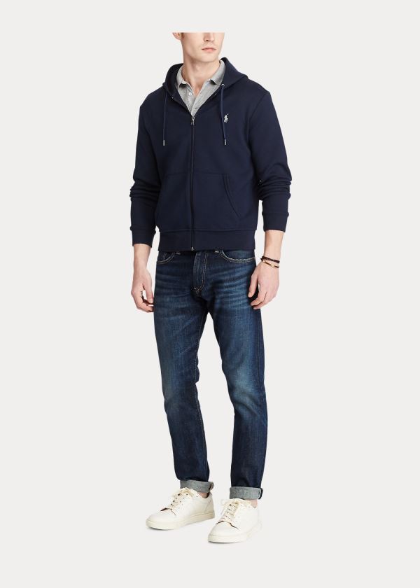 Ralph Lauren Double-Knit Full-Zip Hoodie Tmavě Blankyt | 2qCE42NW
