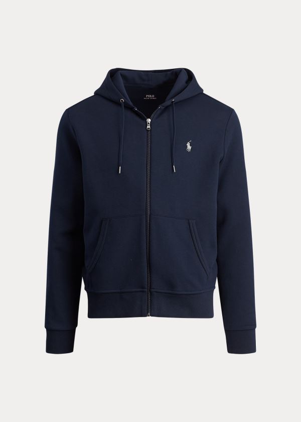 Ralph Lauren Double-Knit Full-Zip Hoodie Tmavě Blankyt | D5g850CE
