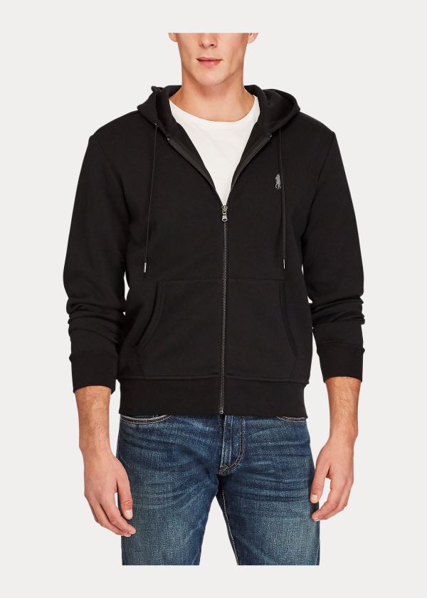 Ralph Lauren Double-Knit Full-Zip Hoodie Černé | MvyGWiPQ