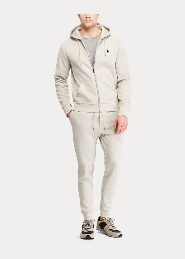 Ralph Lauren Double-Knit Full-Zip Hoodie Světle Šedé | k7o93ZqU
