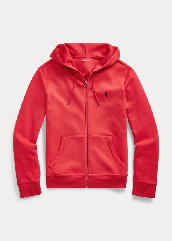 Ralph Lauren Double-Knit Full-Zip Hoodie Červené | xuOjkAZj