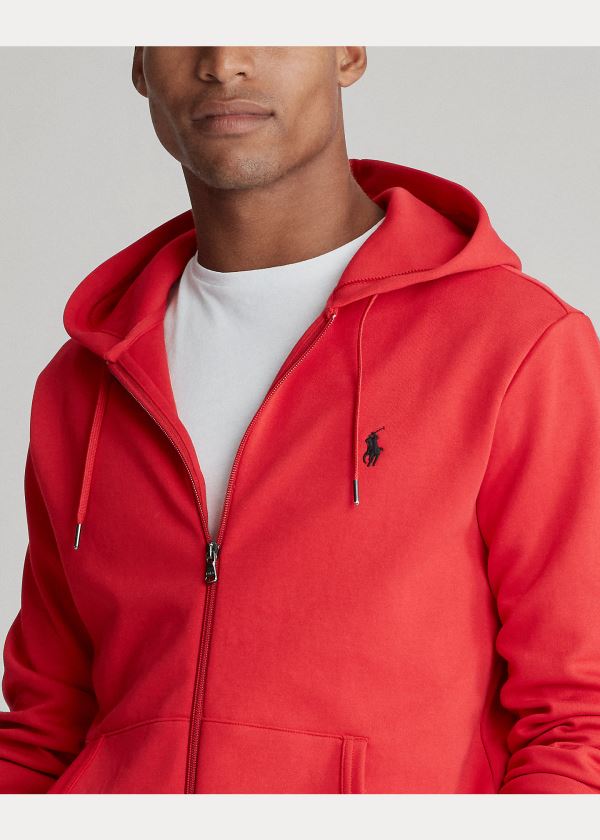 Ralph Lauren Double-Knit Full-Zip Hoodie Červené | xuOjkAZj