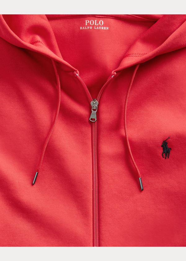 Ralph Lauren Double-Knit Full-Zip Hoodie Červené | xuOjkAZj