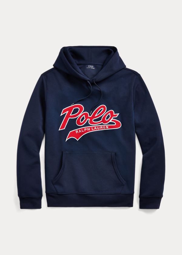 Ralph Lauren Double-Knit Logo Hoodie Tmavě Blankyt | 4SSxcX9T