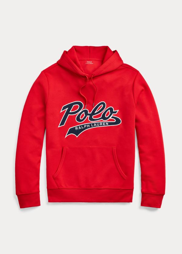 Ralph Lauren Double-Knit Logo Hoodie Červené | 6zVsPefN