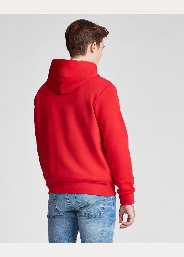 Ralph Lauren Double-Knit Logo Hoodie Červené | 6zVsPefN