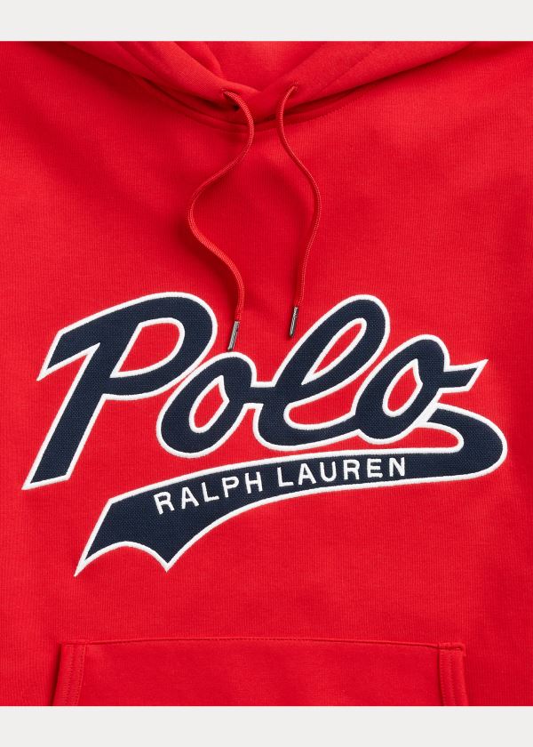 Ralph Lauren Double-Knit Logo Hoodie Červené | 6zVsPefN
