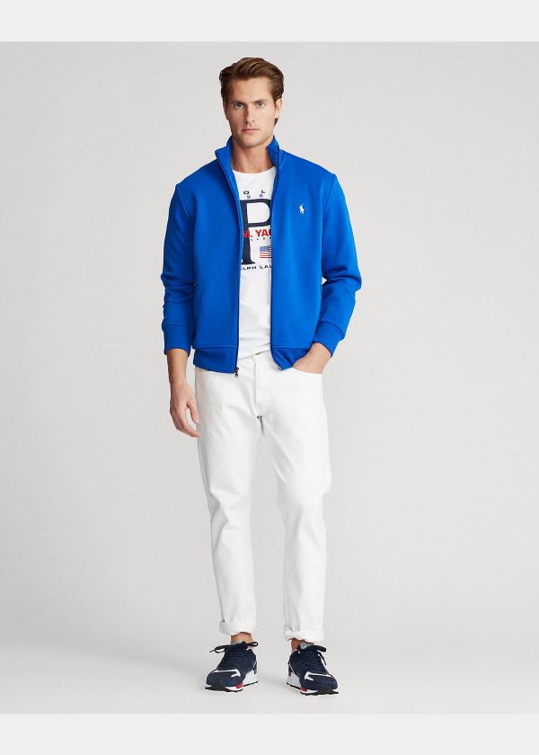 Ralph Lauren Double-Knit Track Jacket Blankyt Královská Modrá Červené | yIIoDIt3