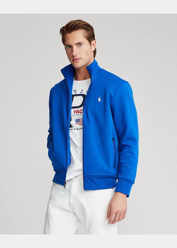 Ralph Lauren Double-Knit Track Jacket Blankyt Královská Modrá Červené | yIIoDIt3