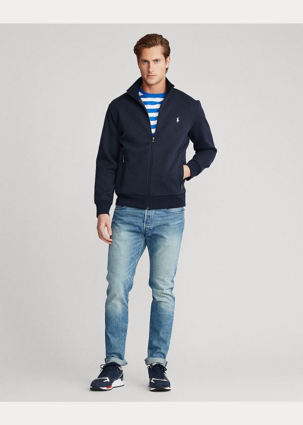 Ralph Lauren Double-Knit Track Jacket Tmavě Blankyt Bílé | z13QNlqK