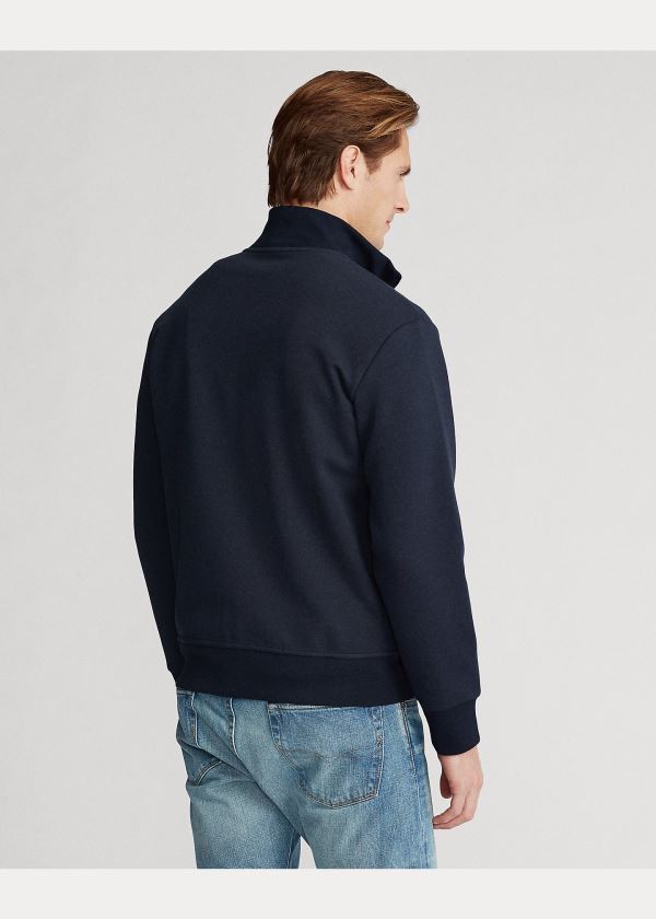 Ralph Lauren Double-Knit Track Jacket Tmavě Blankyt Bílé | z13QNlqK