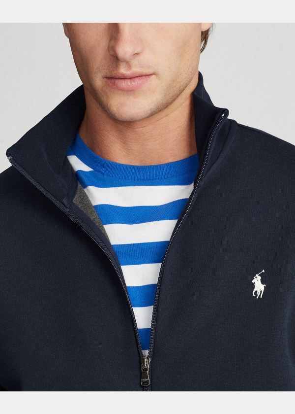 Ralph Lauren Double-Knit Track Jacket Tmavě Blankyt Bílé | z13QNlqK