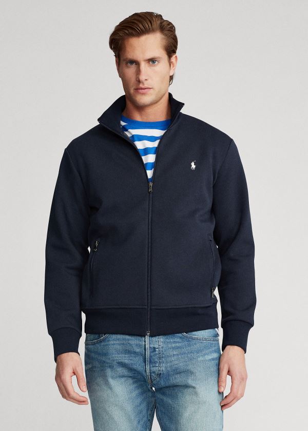 Ralph Lauren Double-Knit Track Jacket Tmavě Blankyt Bílé | z13QNlqK