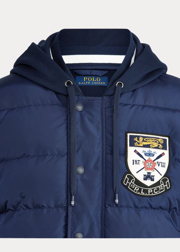 Ralph Lauren Down-Paneled Baseball Jacket Tmavě Blankyt | ZcmwLd4b