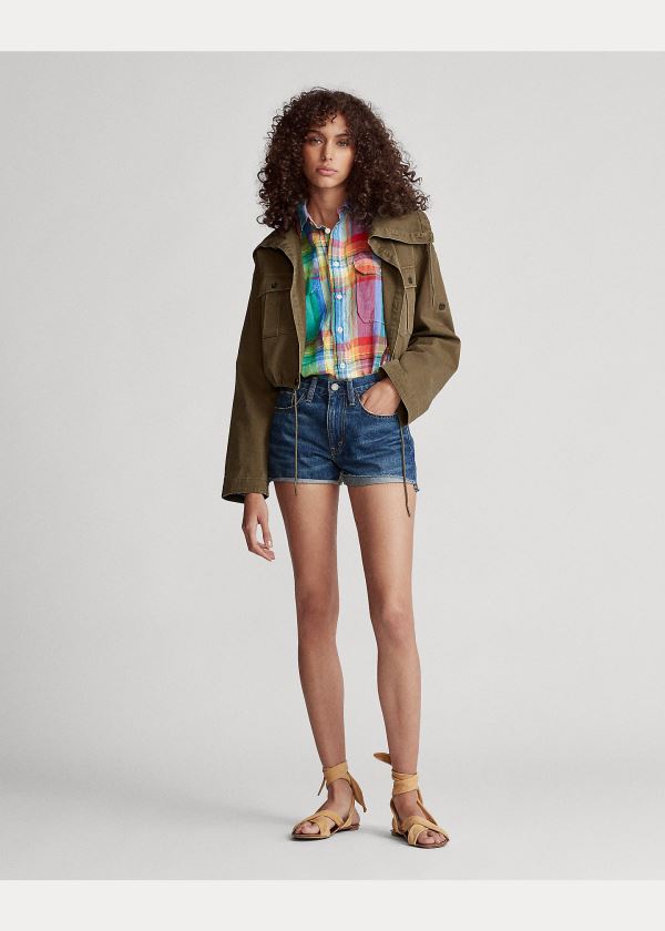 Ralph Lauren Drawcord Bavlněné Twill Jacket Olivy Zelené | D5mRDGjc