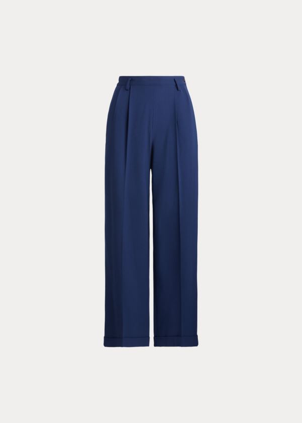 Ralph Lauren Duval Stretch Wool Crepe Pant Tmavě Blankyt | AtCeAIg3